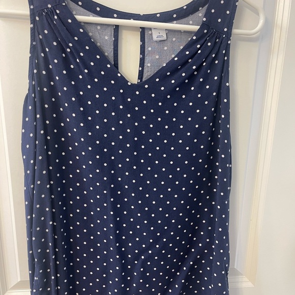 Old Navy Blue Polka Dot Tank Top lightweight Size s small - Picture 2 of 3